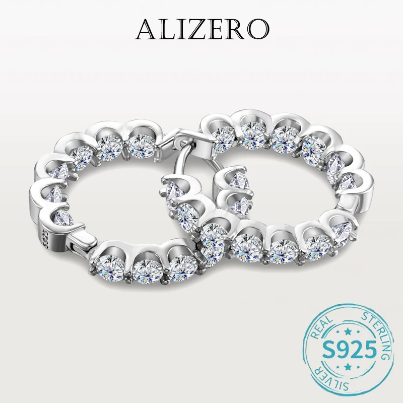 ALIZERO 2,6 ct D Farbe Moissanite Creolen S925 Sterling Silber Bestanden Diamant Test Ohrringe Für Frauen Hochzeit Edlen Schmuck