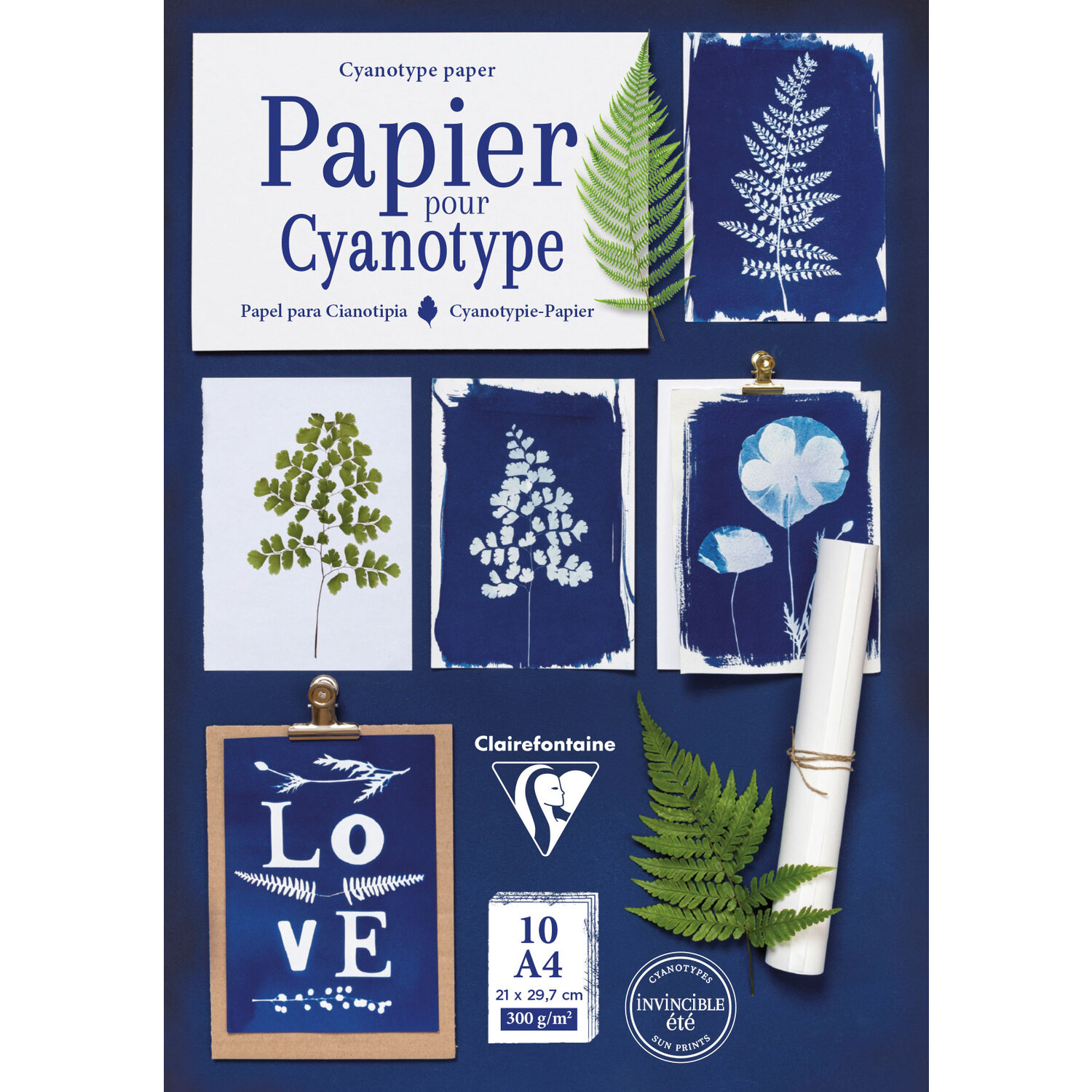 Papier aquarelle pour cyanotype, A4, 10 feuilles, 300 g/m²