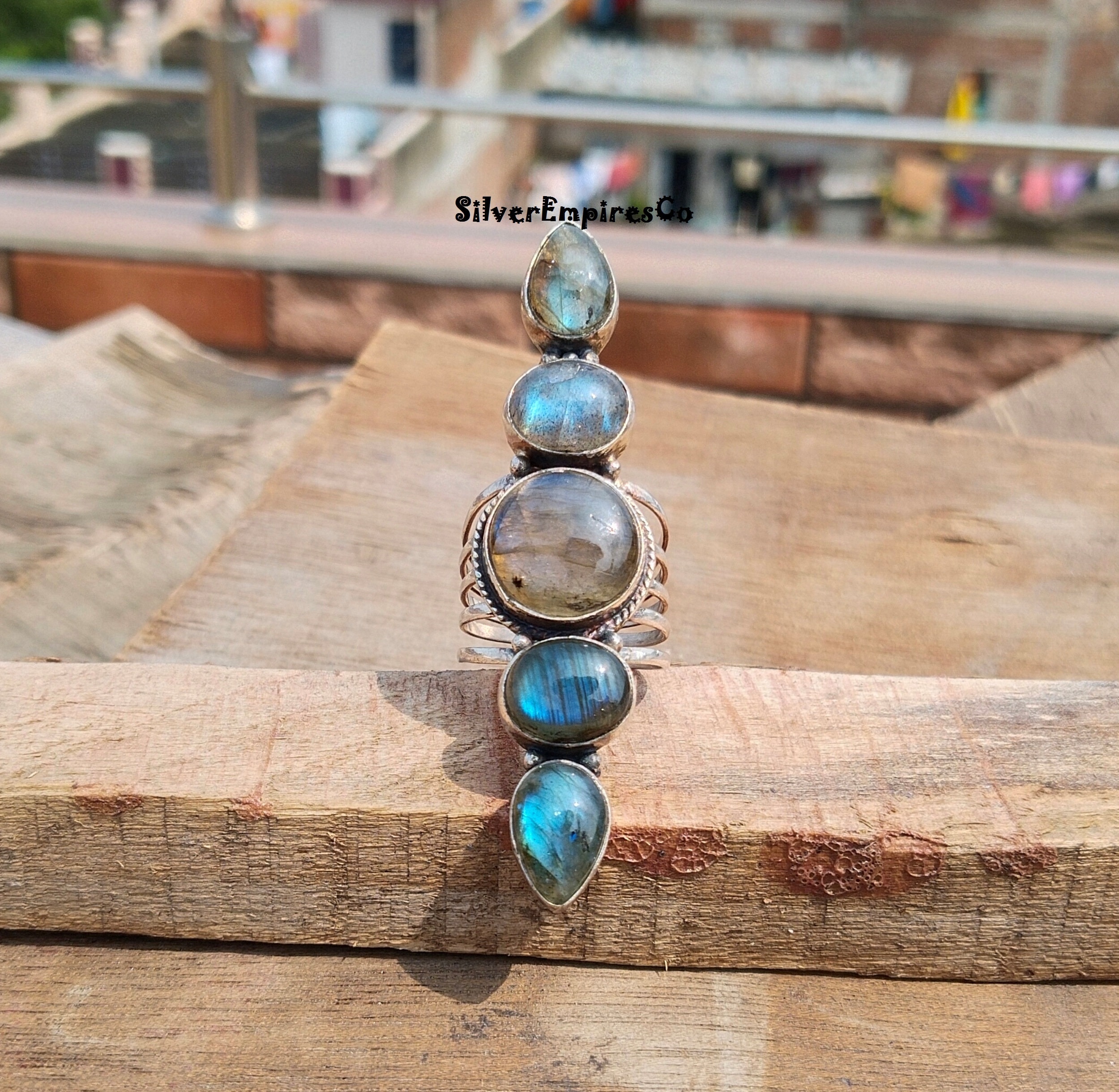 Anello in argento con labradorite, anello in argento sterling 925 massiccio, anello boho, anello con pietra preziosa labradorite, anello da donna, ane