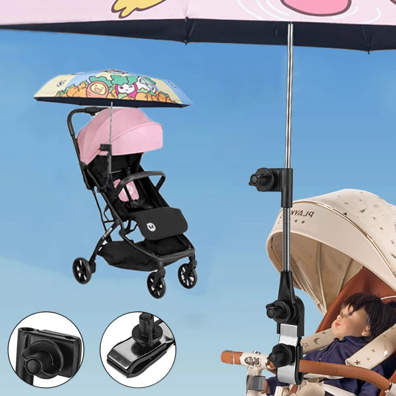 Verstellbarer Regenschirmhalter für Kinderwagen, Golf-Trolley und Outdoor-Wagen – Sonnenschirmhalterung für Baby-Kinderwagen