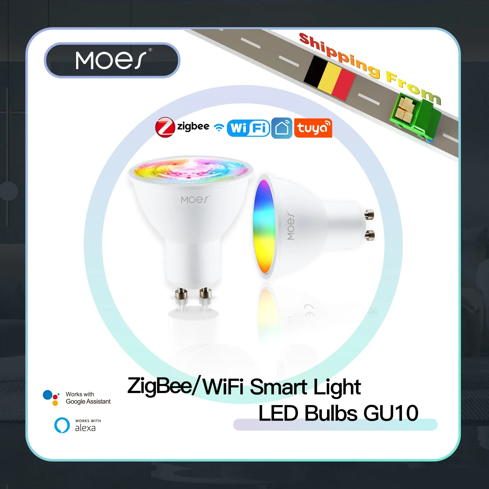 MOES Tuya ZigBee GU10 WIFI Smart Led-lampen RGB C + W Weiß Dimmbare Lampen Smart Leben APP Control Glühbirnen Stimme Alexa/Google Image