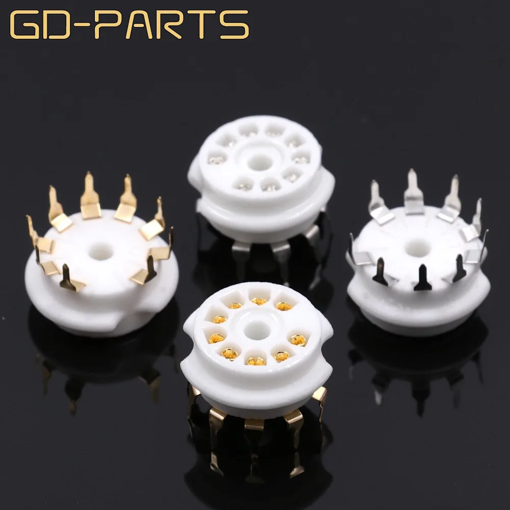 Miniatur B9A 9pin Keramik Rohr Buchse PCB Mount Für 6DJ8 12AX7 ECC83 B339 CV492 6L13 12AU7 ECC82 12AT7 Hifi Audio rohr AMP Image