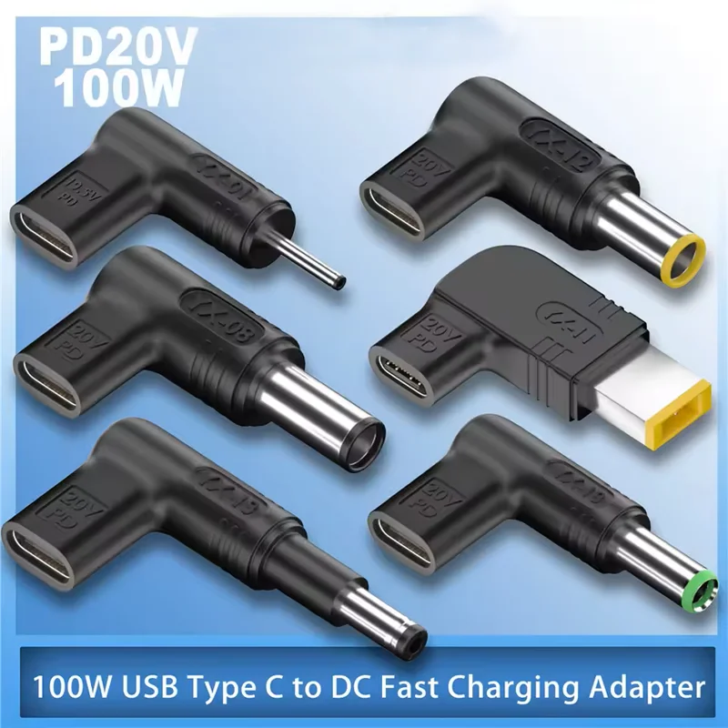 PD 100W Typ-C zu Universal-Laptop-Ladegerät-Konverter für Asus Lenovo HP Dell Acer Samsung USB-C Schnellladegerät-Adapter-Anschluss Image
