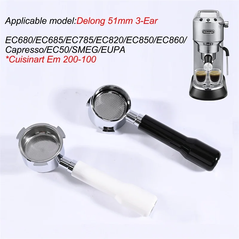 51mm Kaffee-Siebträger ohne Boden für Delonghi EC680 EC685, Ersatzfilterkorb, Espressomaschinen-Zubehör, Barista-Zubehör Image