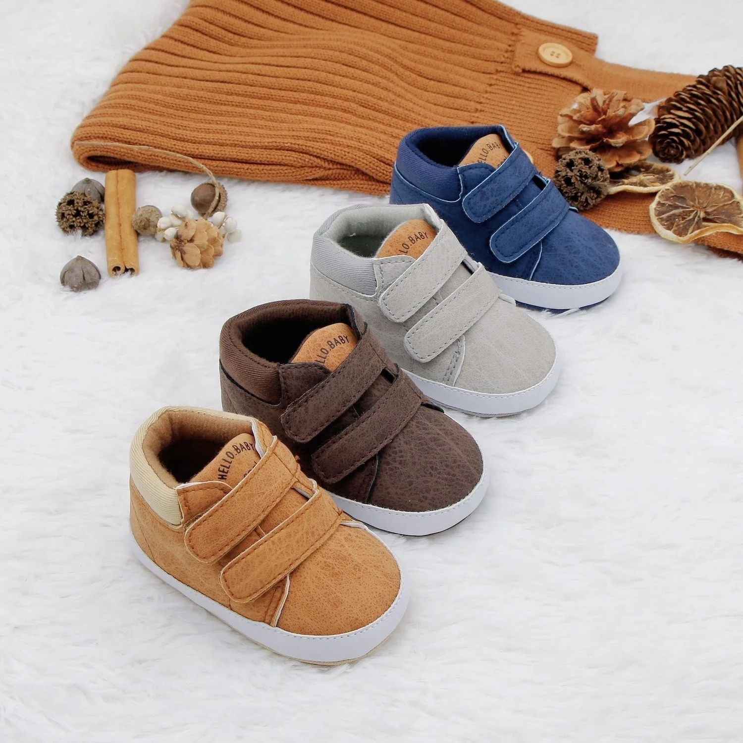 Saisonale Kollektion für Frühling und Herbst, 0–1 Jahre alte Babyschuhe, weicher Boden, hohe Babyschuhe, Babyschuhe, Lernschuhe