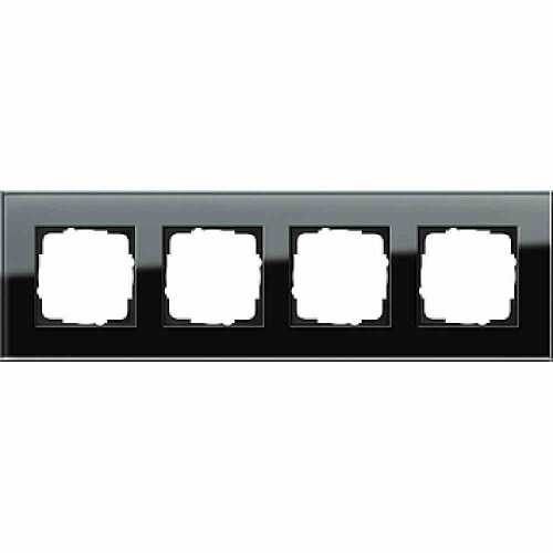 Gira Esprit Rahmen, 4f, schwarz, Glas, Unterputzmontage, 021405 Image