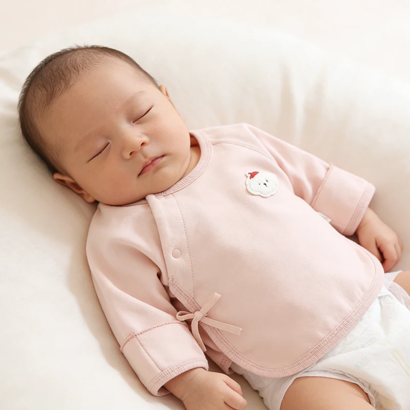 Neugeborenen-Babyhemd aus Reiner Baumwolle, Klasse A, Größe 52, Halb-Rücken-Design, Frühling und Herbst Ganzjahres-Stil, Geeignet für 0-3 Monate alte Neugeborene
