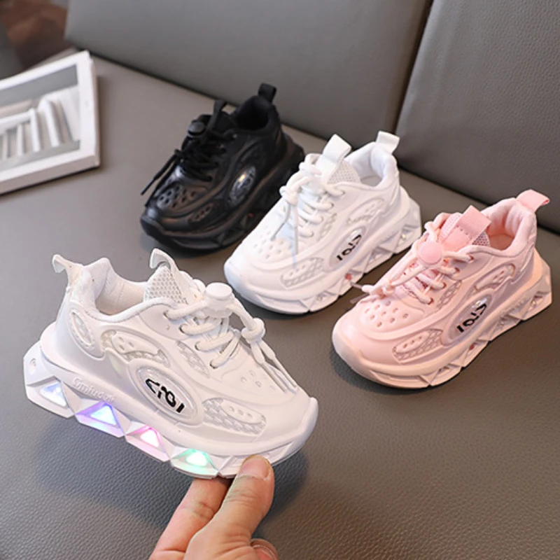 Kinderschuh, modischer, lässiger Sneaker für Jungen und Kinder, Schuh für Mädchen, leuchtender Schuh, atmungsaktiv, leicht, weiche Sohle, Kleinkindschuh