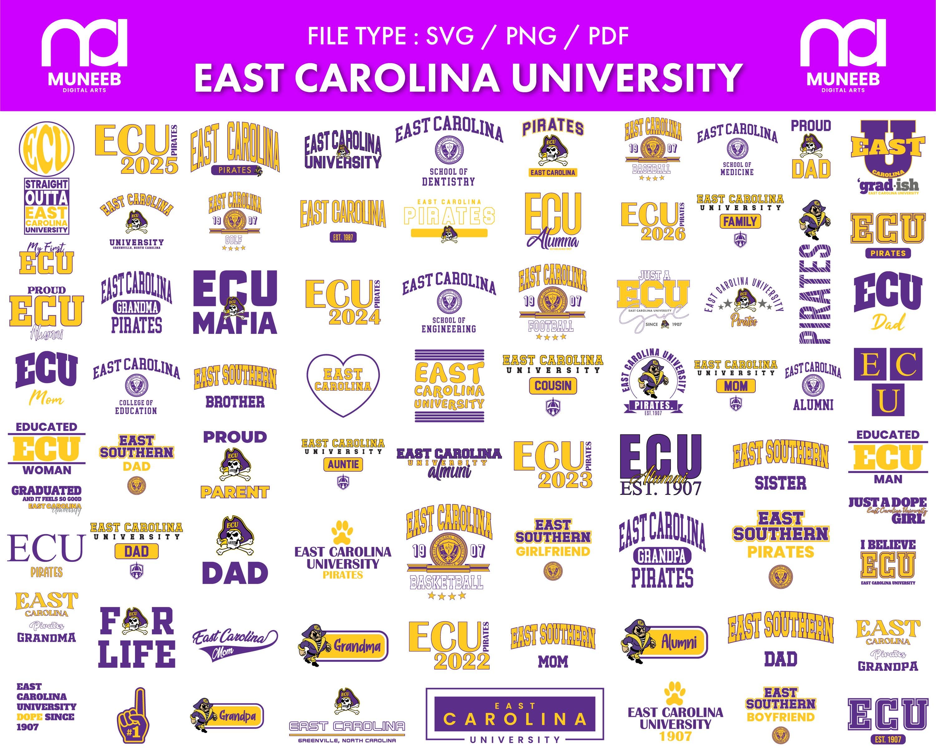 Pacchetto SVG della East Carolina University, PNG dei Pirati ECU, Football, Cricut, Atletica, College, file digitale, pacchetto SVG, adesivi, decalcom