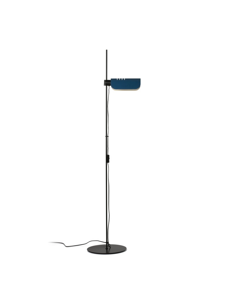 faro barcelona martinica stehleuchte im bürostil aus blauem metall, Durchmesser 30 cm, Höhe 150 cm, Länge 41 cm Image