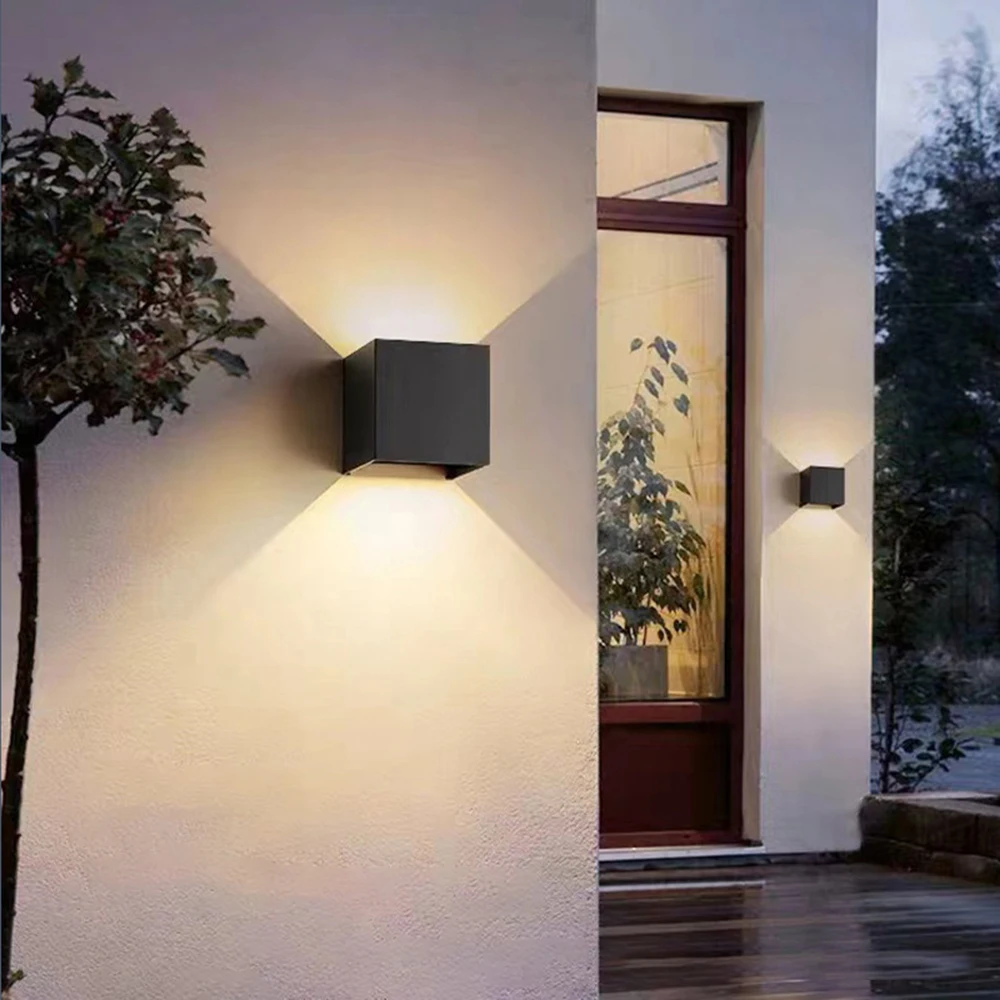 LED-Wandleuchte für Innen und Außen, Wasserdicht IP65, Aufputzmontage, Moderne Einfache LED-Auf-und-Ab-Wandlampe für Veranda und Garten, 12W AC85-265