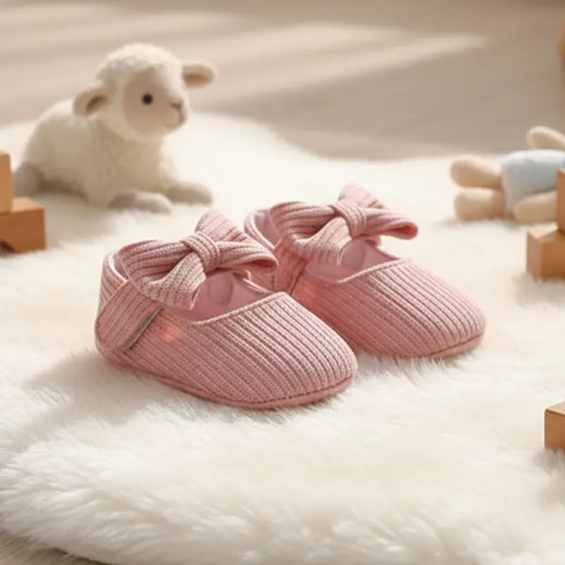 Gestrickte Blumen-Prewalker-Schuhe für Babys, rutschfeste Baumwolle, weiche Sohle, Kleinkind-Laufschuhe, Sommer-Schuhe für Kleinkinder, 0–18 Monate