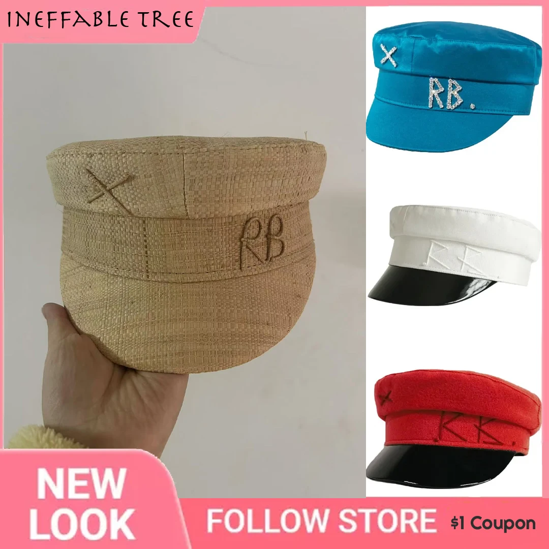 Y2K Marke Sammlung Chic PU Baumwolle Newsboy Hüte für Frauen Flache Militray Caps Baker Boy Hut mit Logo Sombreros De Mujer Image