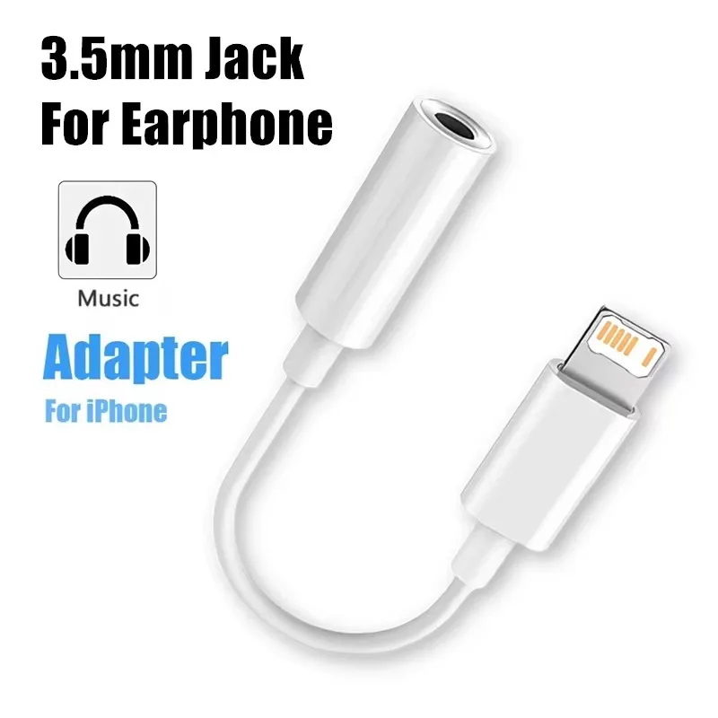 1/2/3/4/5/6 Stück Lightning-auf-3,5-mm-Kopfhörer-Adapter für iPhone auf 3,5-mm-Klinken-AUX-Audio-Adapterkabel Image