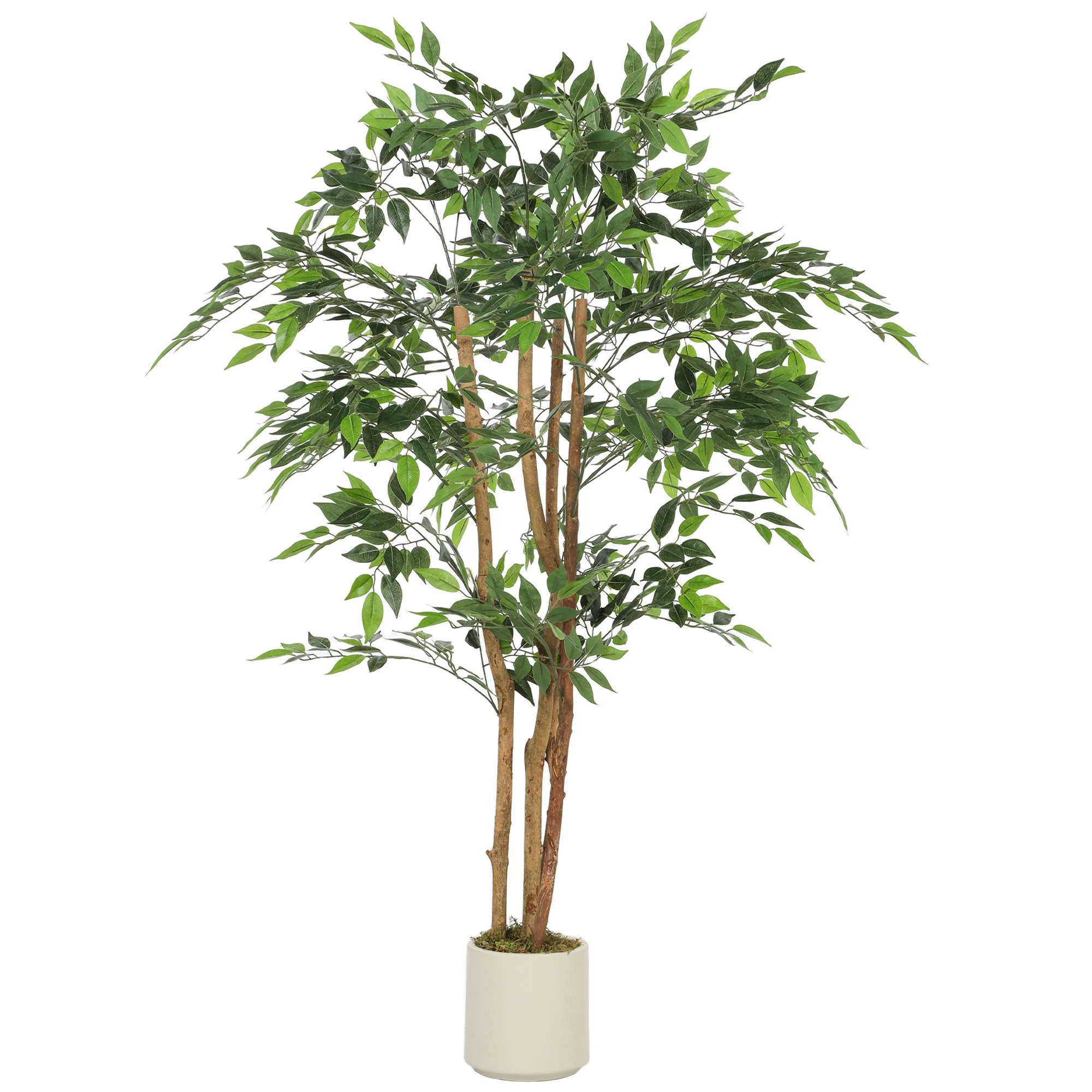 Ficus Artificiale, 150 Cm, Pianta Artificiale Con 1116 Foglie E Vaso, Pianta Artificiale Decorativa Per Interni.