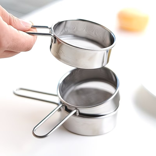 3 robuste, multifunktionale Mini-Siebe aus Edelstahl – handliche Feinsiebe zum Kochen, Backen und für den Küchengebrauch Image