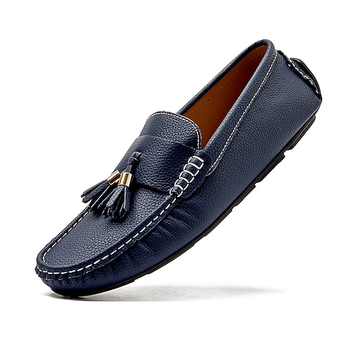 Senfgelbe Herren-Slipper mit Quasten, Mokassin-Zehenkappe, lässige und leichte Schuhe im italienisch inspirierten Stil für den Gentleman – ideal zum Autofahren, für Urlaub, Partys und den eleganten Alltag. Image