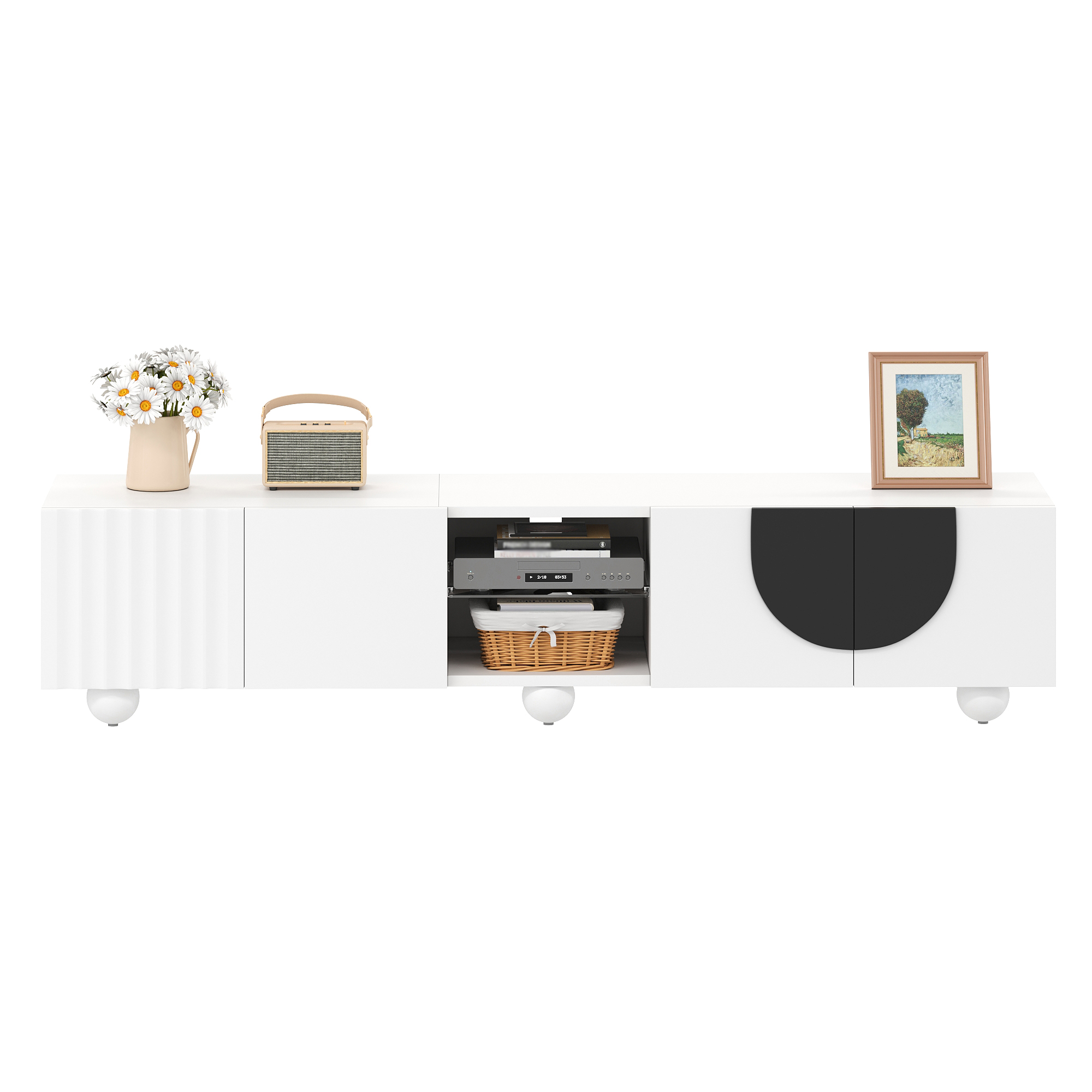 Mobile Tv Moderno, Supporto Tv, Pannello Tv, Supporto Tv Basso. Design Unico. 180 X 40 X 41,5 Cm (l X P X A)