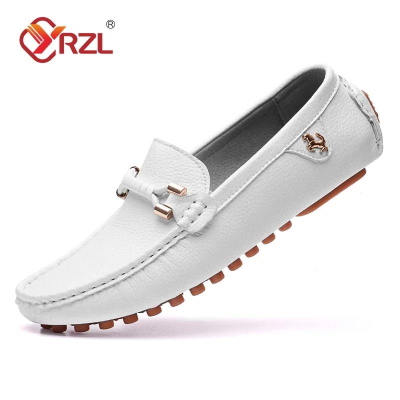 YRZL Loafer für Herren, lässige Lederschuhe, Herren-Loafer, Mokassins, atmungsaktiv, zum Hineinschlüpfen, Weinrot, große Größe 48, Fahrschuhe für Herren