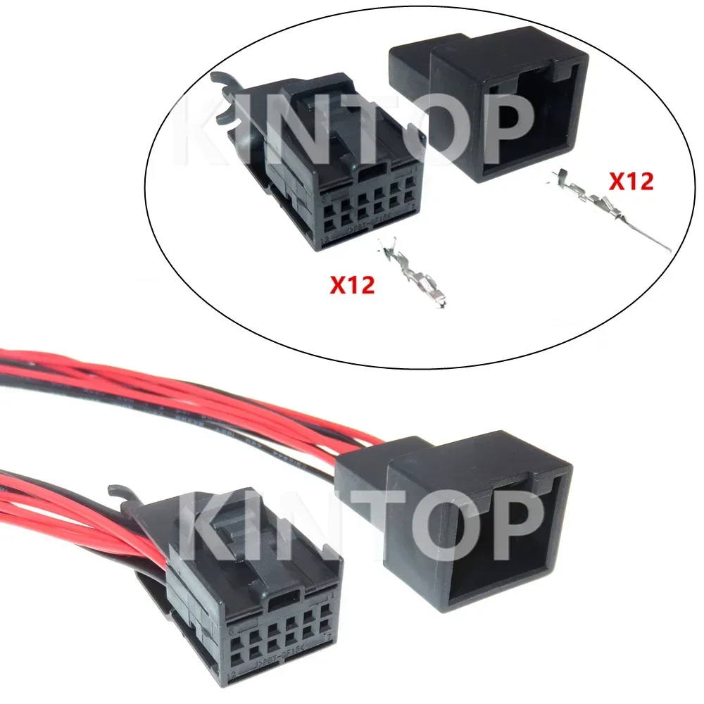 1 Set 12-poliger AC-Steckverbinder für Kfz, männlich/weiblich, Docking-Anschluss, Kabelstecker 1534096-1 1-1534096-1 8E0972112A Image