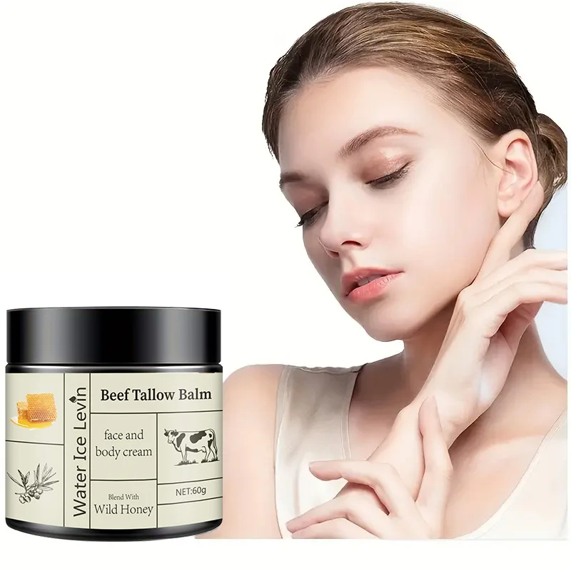 Beef Tallow Balsam lockt feuchtigkeitsspendend, sorgt für tiefe Nährung, nicht klebrig, schnell absorbiert für Gesicht und Körper. Mit wilder Honigmischung. Image