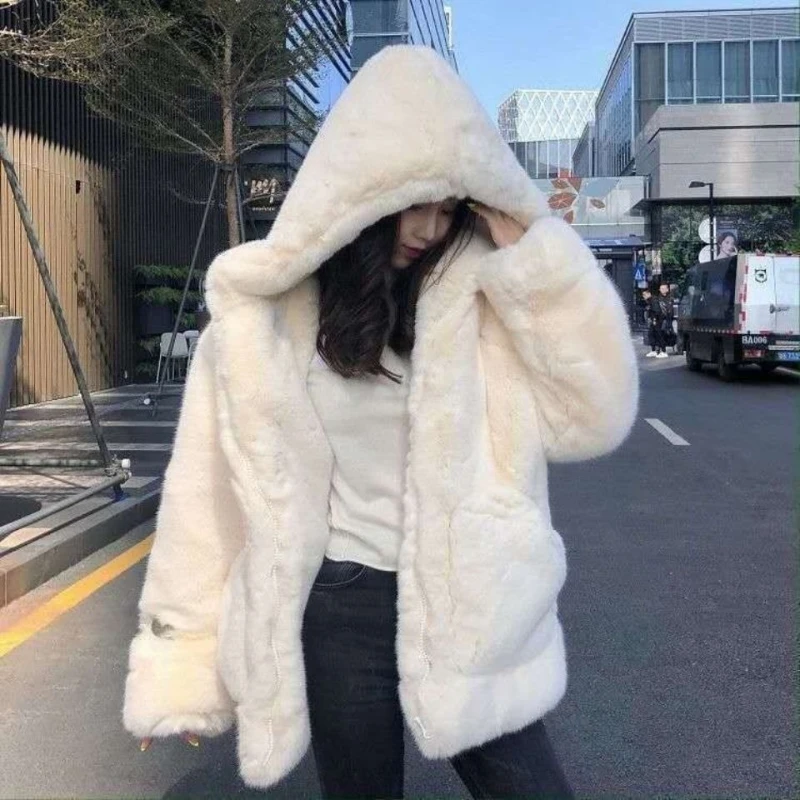 Herbst und Winter Neue Koreanische Version Lose Nerz Pelz Nachahmung College Frauen Y2K Harajuku Vintage Hip-hop Beliebte Mäntel