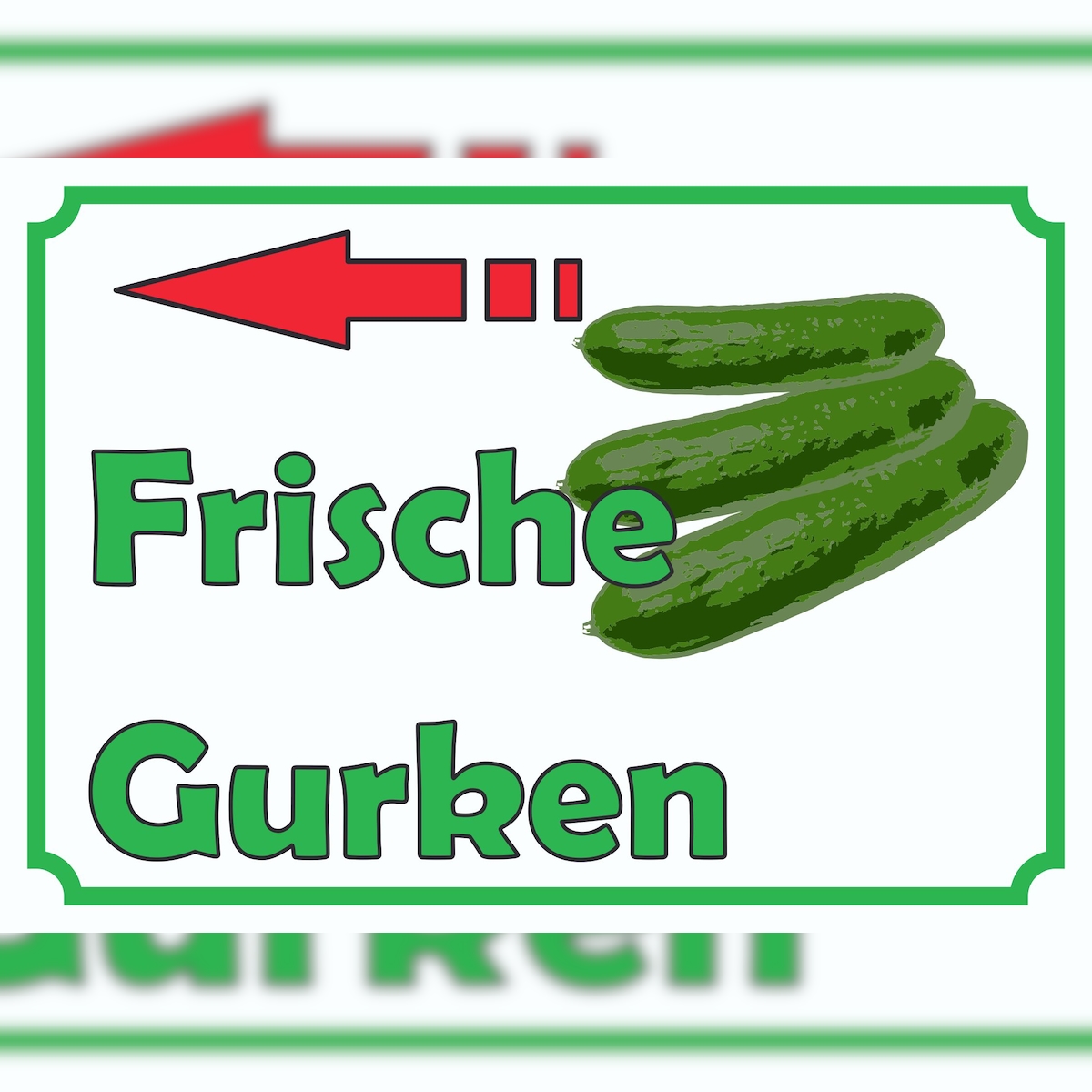 HB-Druck Frische Gurken Verkaufsschild Schild Pfeil links A6 (105x148mm) Image