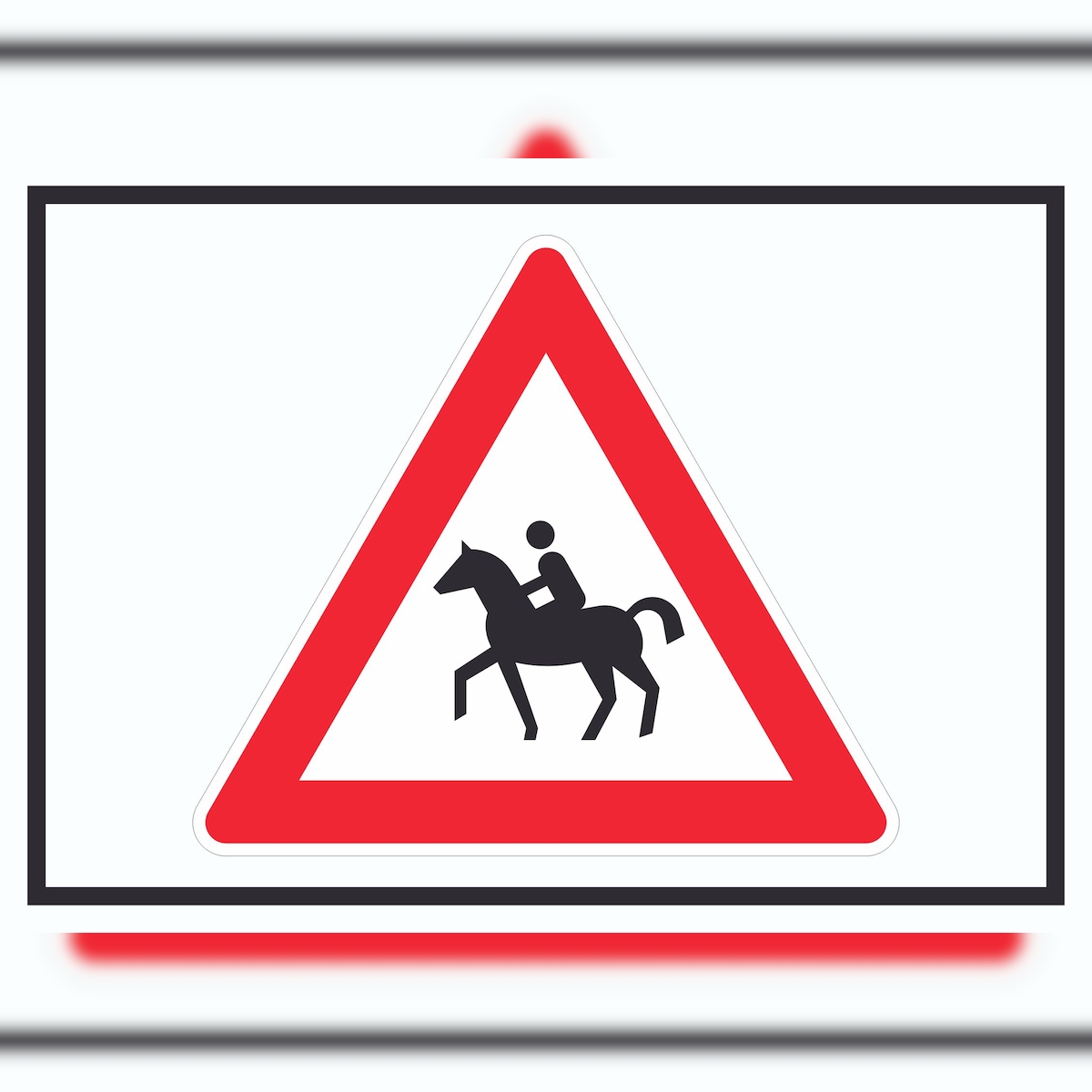 HB-Druck Achtung Reiter Symbol Schild A2 Rückseite selbstklebend Image