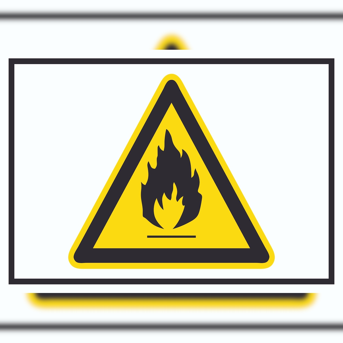 HB-Druck Vorsicht Feuergefährliche Stoffe Symbol Schild A2 Rückseite selbstklebend Image
