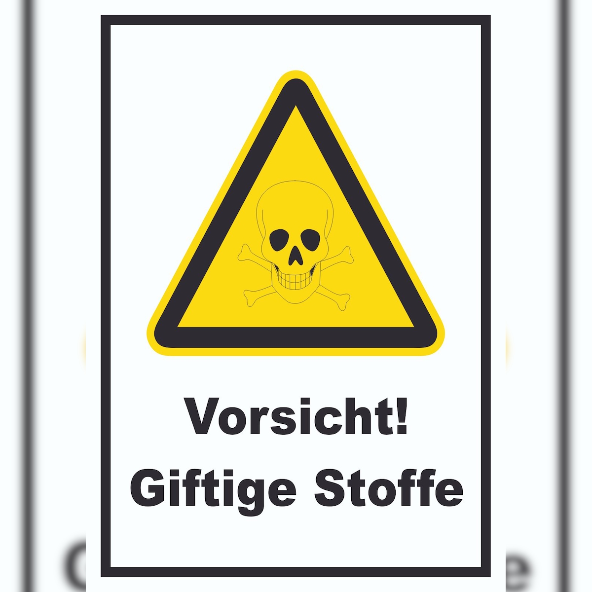 HB-Druck Vorsicht Giftige Stoffe Schild A1 Rückseite selbstklebend Image