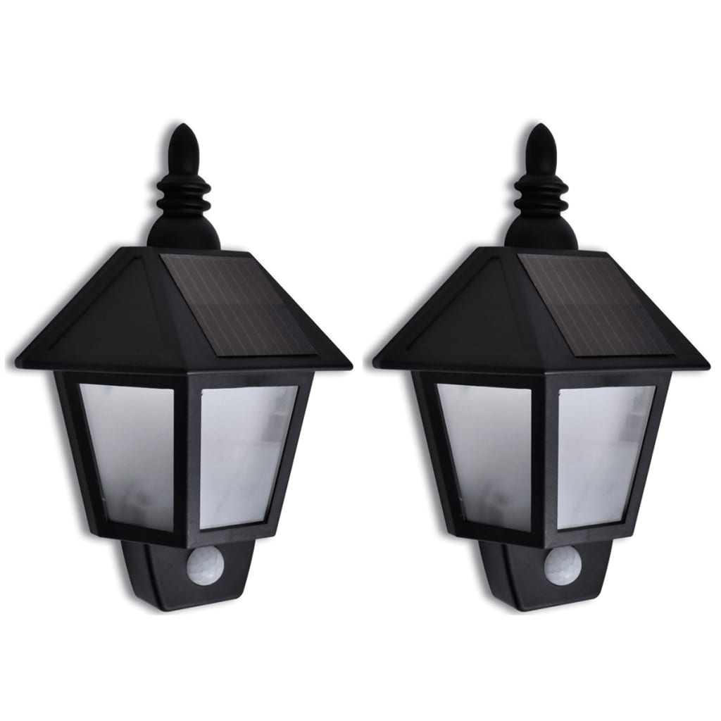 vidaXL Solar-Wandleuchten mit Bewegungsmelder 2 Stk. Image