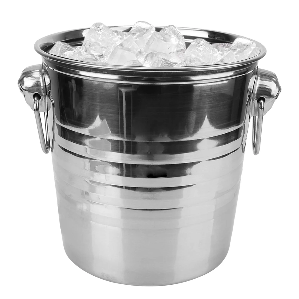 Wein Bier Kühler Eimer 5L Edelstahl Eiswürfel Maker Für KTV Bar Küche Party Barware Champagner Wein Bier Eimer Image