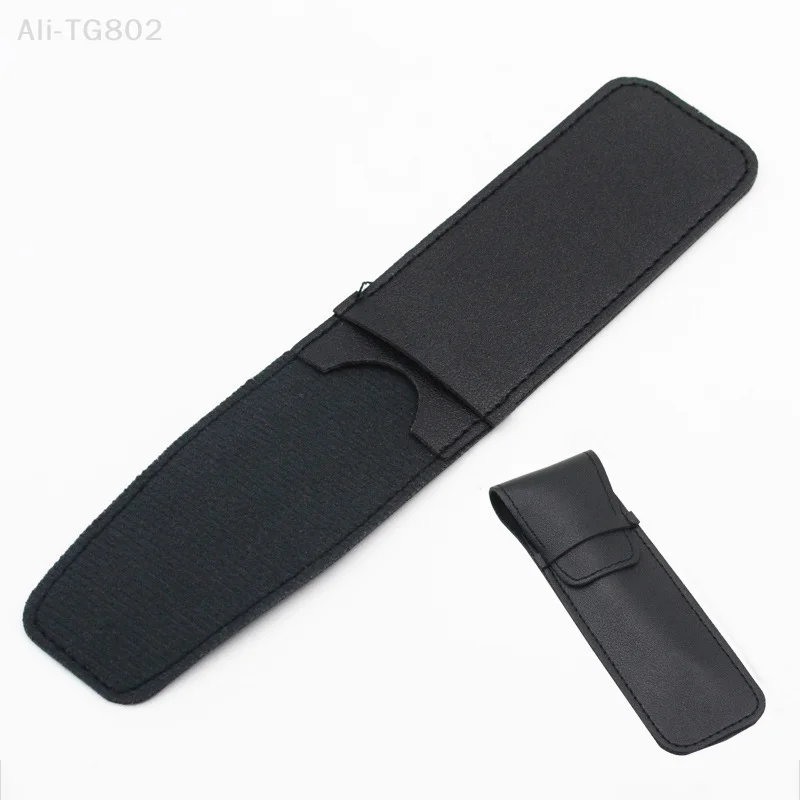 Schwarzes Rasierer-Etui aus Leder, sicherer Aufbewahrungsbeutel für Rasierer und Klinge, Schutztasche aus PU-Material Image