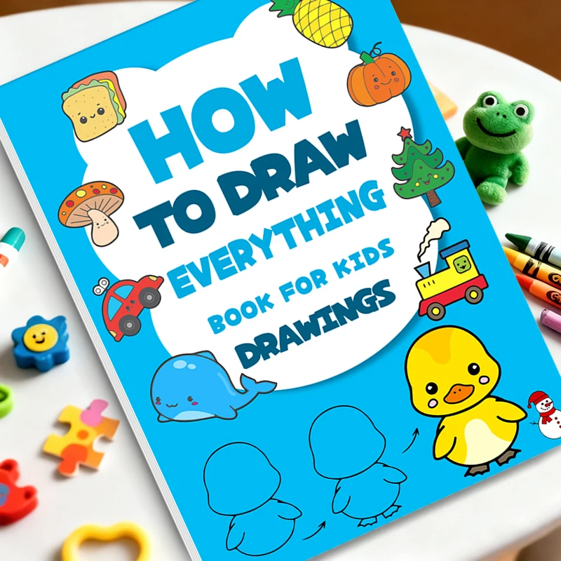 Kunst-Lernbuch für Kinder – Wie man alles einfacherweise zeichnet, fördert Kreativität und Zeichenfähigkeiten Image