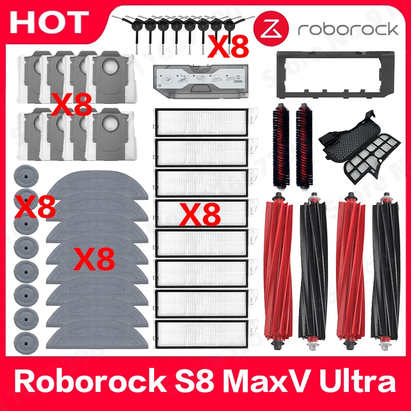 Roborock S8 MaxV Ultra Roboterstaubsauger Zubehör Wischtücher Staubsaugerbeutel Seitenbürste Filter Austauschbare Ersatzteile Image