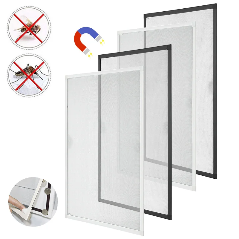 100x120cm/ 130x150cm Magnetischer Fenster-Insektenschutz Selbstklebender Fenster-Insektenschutz, waschbares Netzgewebe, Fenstervorhang