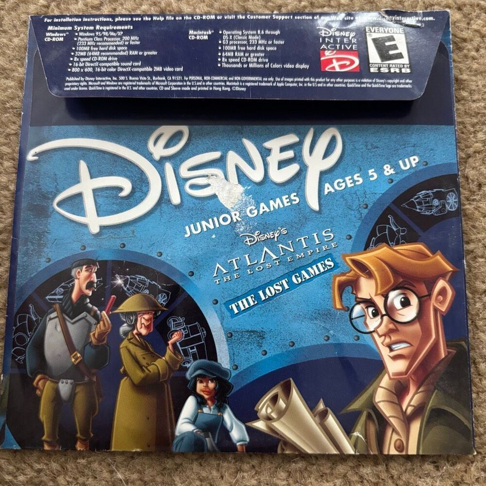 Disney Video Games & Consoles | Disney’s Atlantis The Lost Empire Pc Cd-Rom For Windows 95/ 98/Me/Xp | Color: Blue | Size: Os