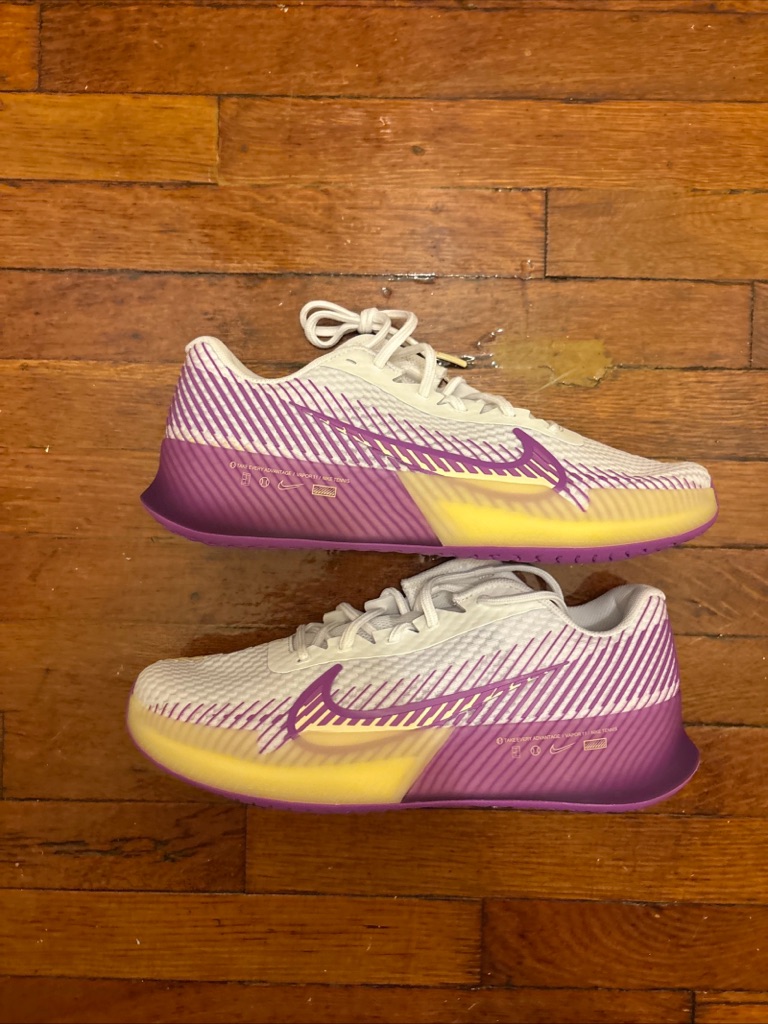 Nike Shoes | Women’s Nike Nikecourt Tennis Purple & Yellow Shoes Size 9.5 | Color: Purple/White | Size: 9.5