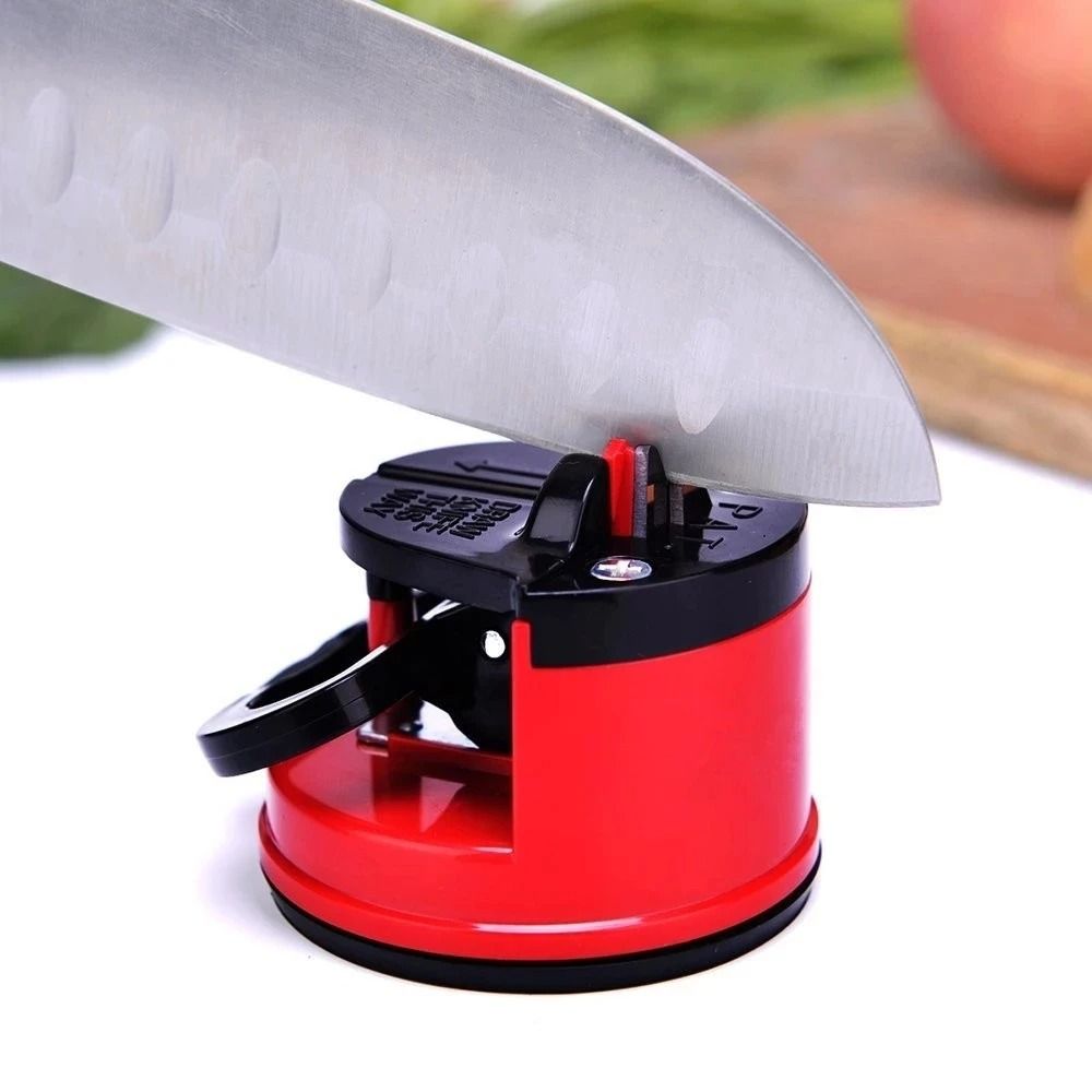 Kitchen Knife Sharpener Tool With Suction Base Easy Safe Blade Sharpening green medium