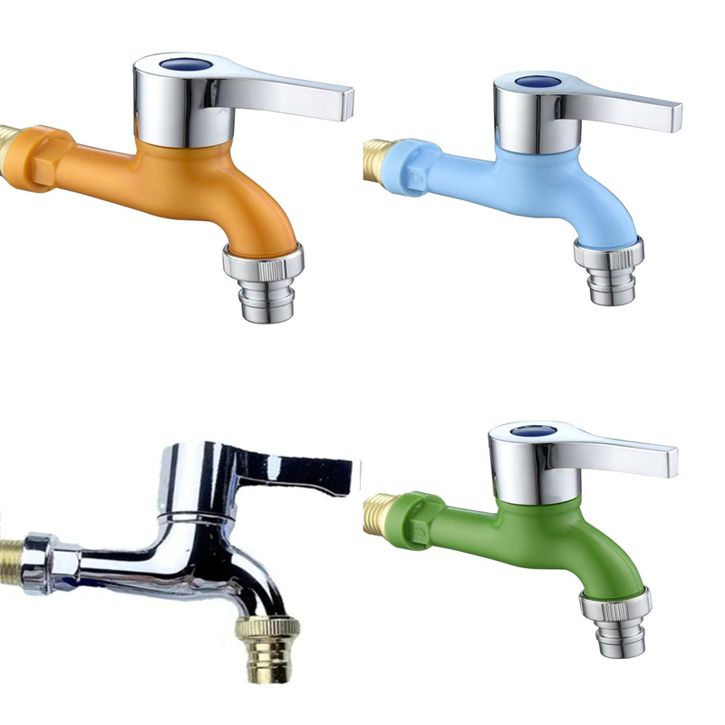In Wall Washing Machine Faucet Inch Durable Plastic Washer Tap Leakproof Water Inlet blue