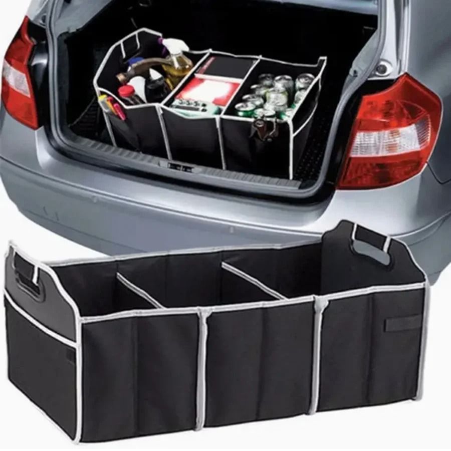 Universal Foldable Car Trunk Organizer Waterproof Storage Bag upgraded Black