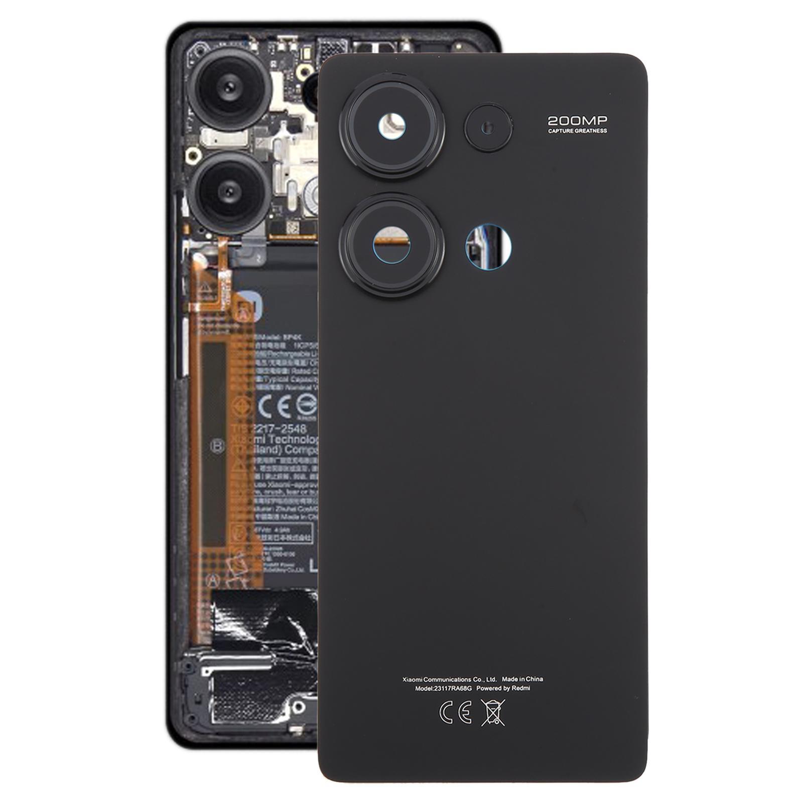 For Xiaomi Redmi Note 13 Pro 4G OEM Back Cover With Camera Lens CoverBlack For Xiaomi Redmi Note 9 black
