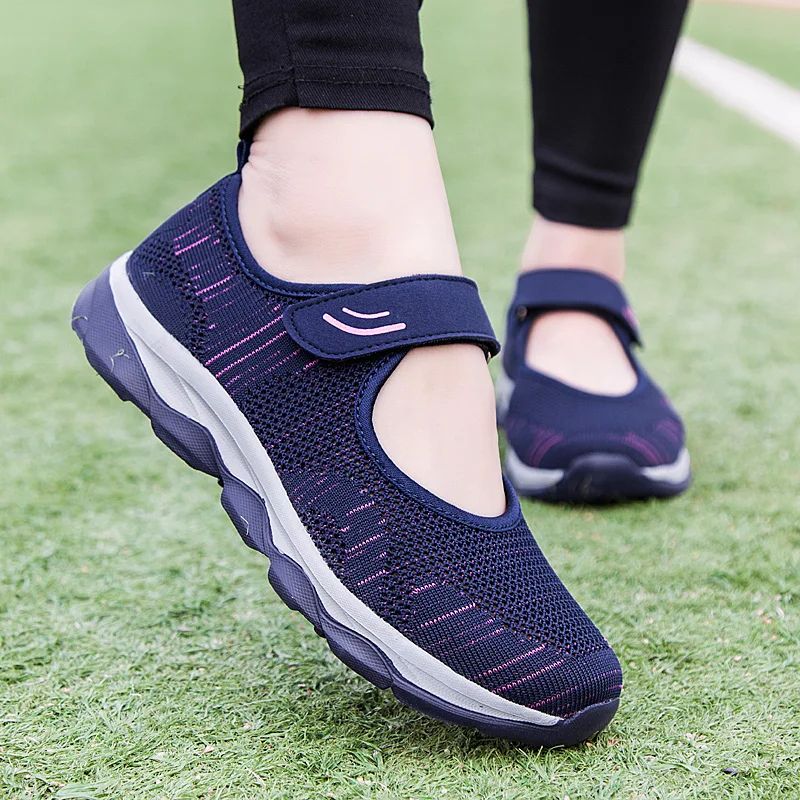 Breathable Mesh Platform Sneakers For Women gray 10.5 11