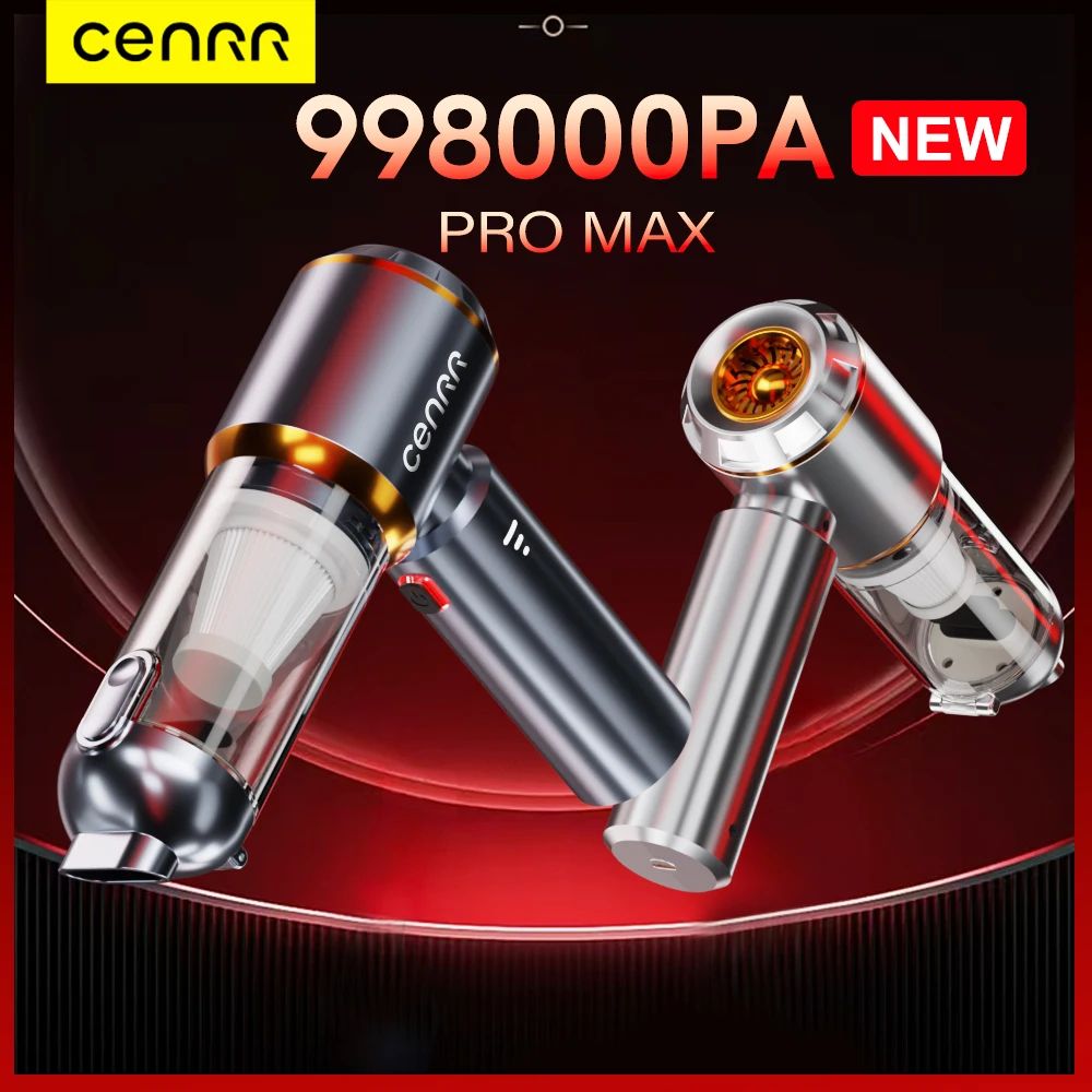 High Power Cordless Car Vacuum Cleaner With 998000PA Suction max Black 4hepa Plus