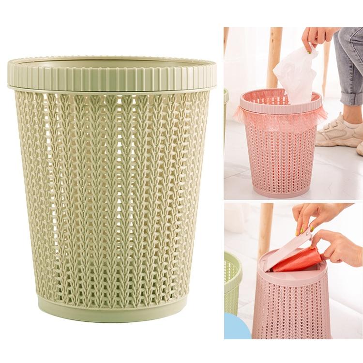 Removable Trash Bin With Built In Bag Holder Compact Kitchen Waste Bin green