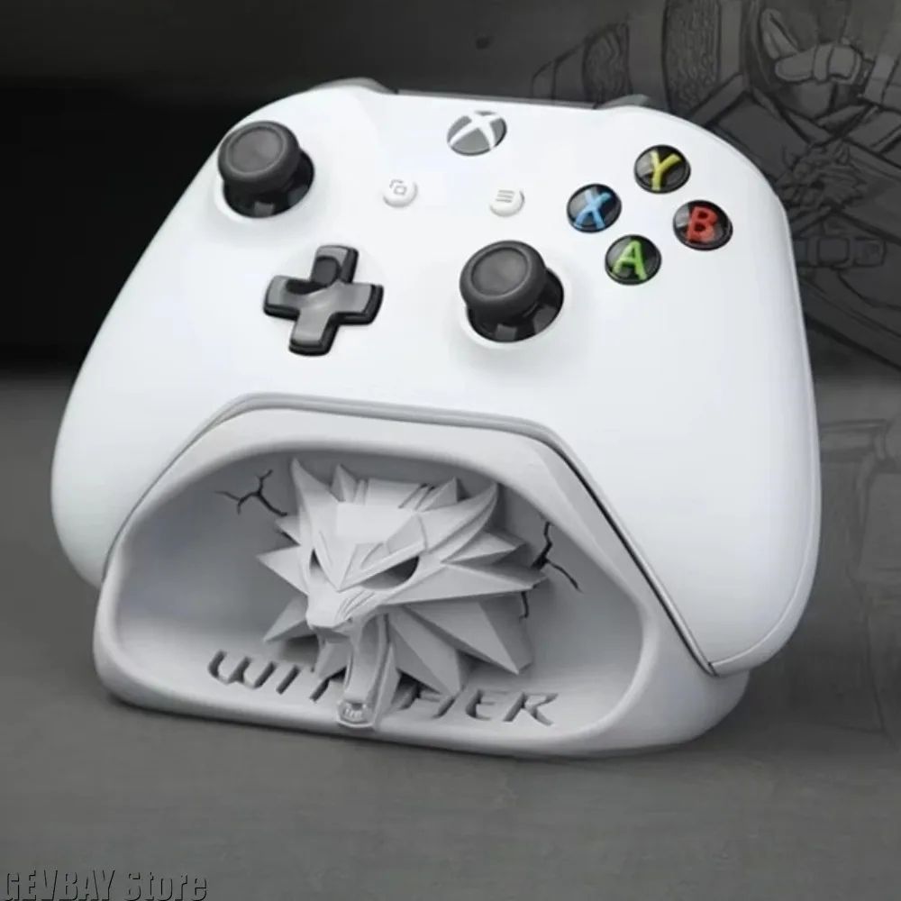 Wizard Wolf Head Xbox Controller Stand And Gaming Desk Display Holder gray
