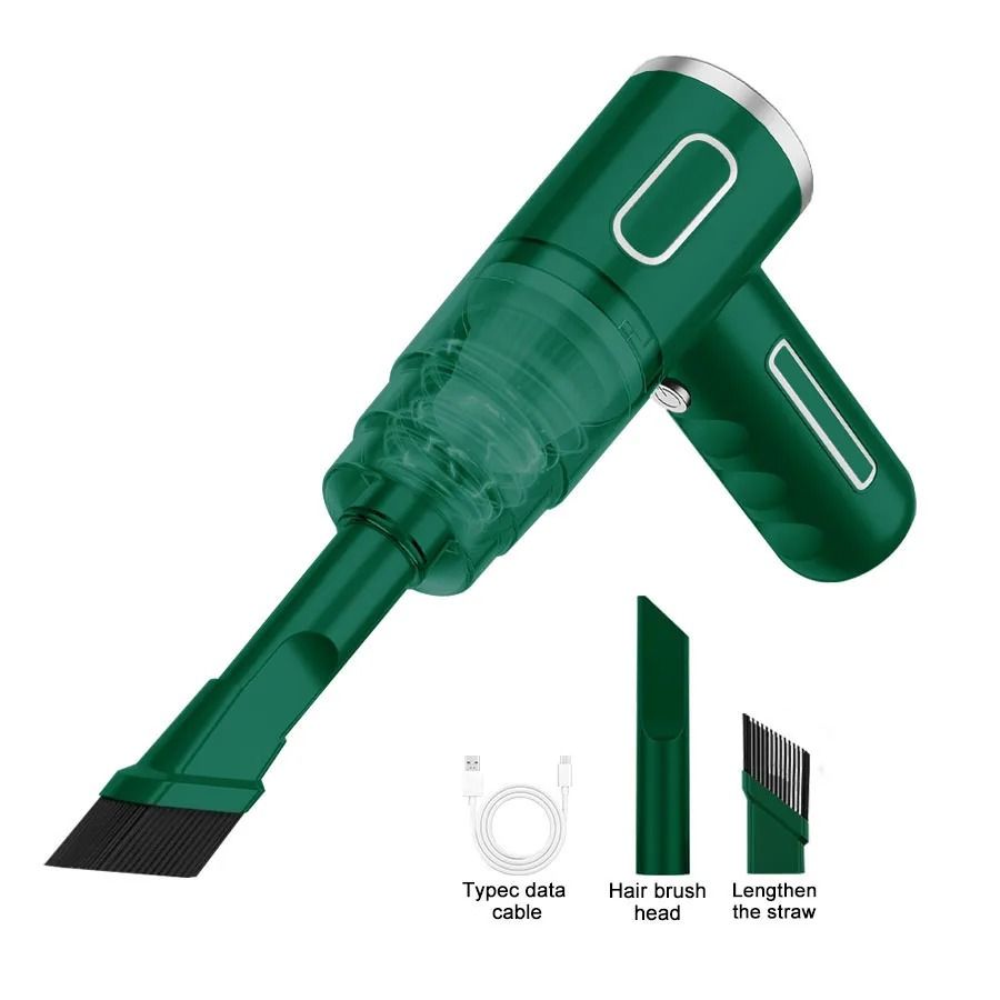 Wireless ABS Car & Home Vacuum Portable High Power Mini Cleaning Machine For Carpets, Seats & Household Appliances black