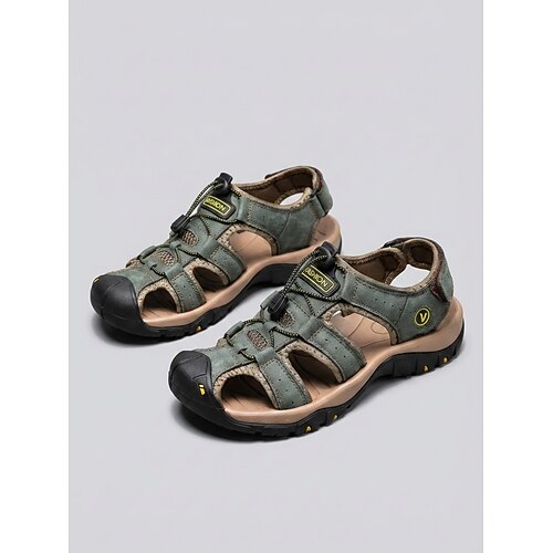 Grüne Damen-Wandersandalen für Outdoor-Aktivitäten, verstellbarer Schnellverschluss, rutschfeste Wasserschuhe, atmungsaktive und bequeme Sandalen für Trekking und Camping Sommerabenteuer Image