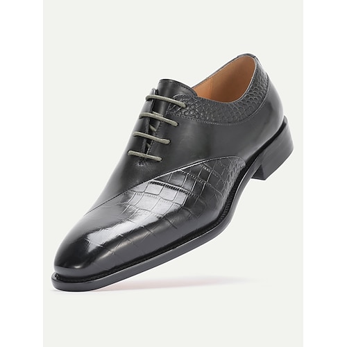 Schwarze Herren-Monk-Strap-Schuhe mit Krokodilprägung – hochwertiges Leder mit stilvollem Schnallendesign, perfekt für Hochzeiten, formelle Anlässe und das Büro. Image