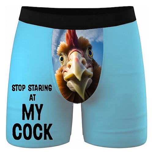 Herren Hahn Küken Lustiger Slang Dehnbare Boxershorts Badeshorts Boxer-Badeshorts Lustig Lässig Heim Strandurlaub Elastischer Bund Feuchtigkeitsableitend Atmungsaktive Unterwäsche Designer Bekleidung Image